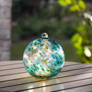 5.75" Battery Operated Turquoise Handblown Glass Sphere