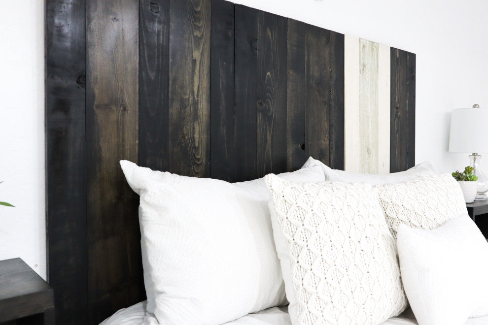 Handcrafted Headboard, Leaner Style, Noir Mix, Twin