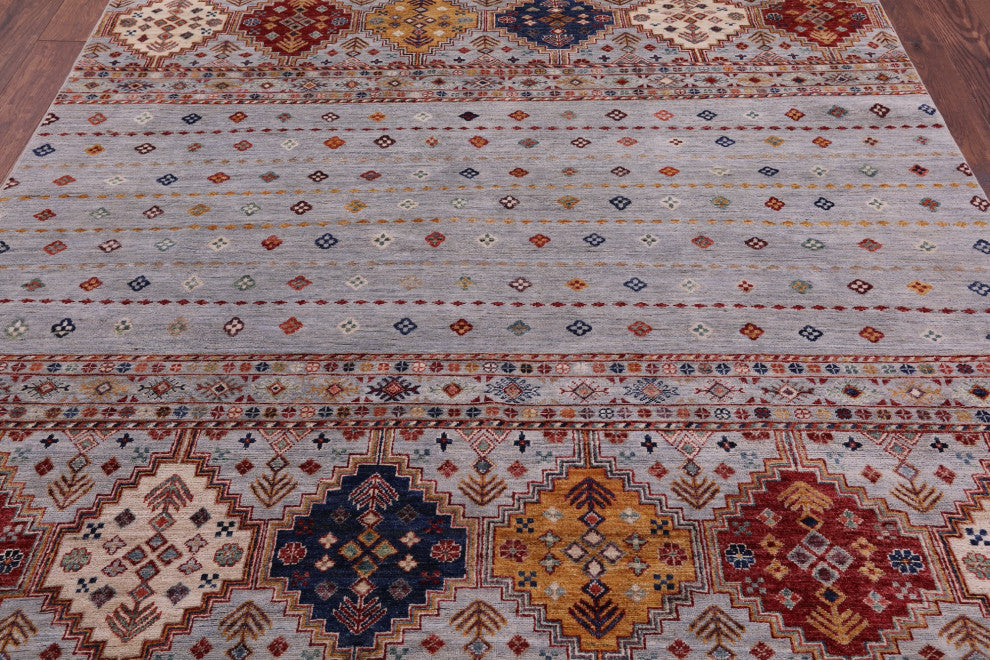 Hand Knotted Super Kazak Khorjin Rug 6' 9" X 8' 1" Q11064