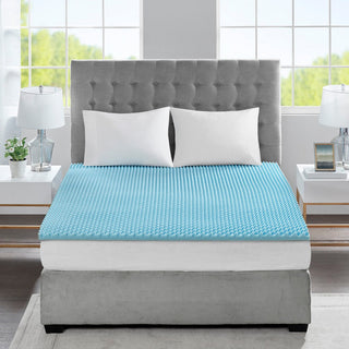 Sleep Philosophy 1.5" Gel Memory Foam Topper, Blue, King