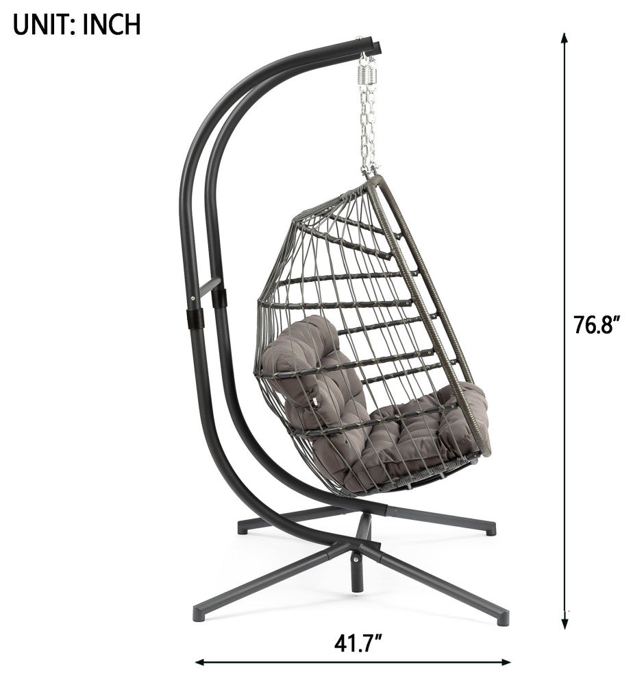 Outdoor Wicker X-Large Double Swing Chair Hanging Egg Chair With Cushion