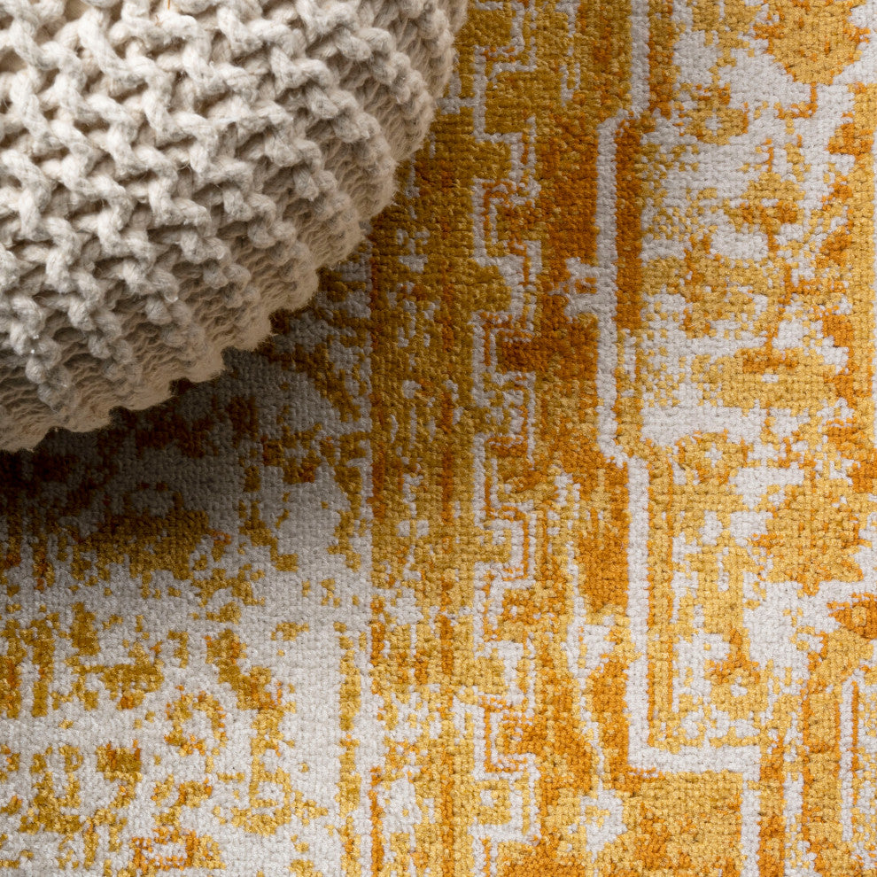 Audrey Bohemian Ornate Medallion Orange/White 2 ft. x 8 ft. Runner Rug