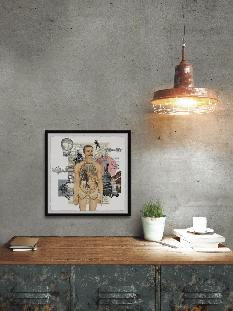"Anatomy of the Body" Framed Painting Print, 24x24