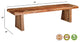 Damian 68" Live Edge Wood Dining Bench, Brown, 75"