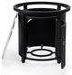 LeisureMod Walbrooke Patio Round Tank Holder With Slats Design, Black