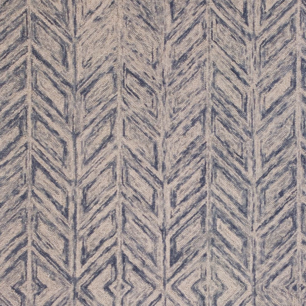 KAS Gramercy 1611 Blue Heather Herringbone Area Rug, 5'x8'