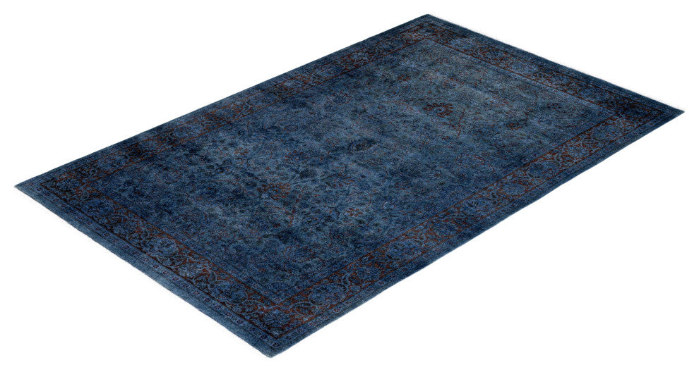 Overdyed, One-of-a-Kind Handmade Area Rug Gray, 4'1"x6'4"