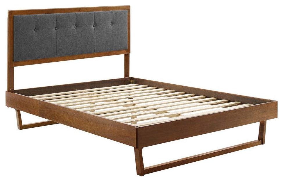 Willow King Wood Platform Bed With Angular Frame