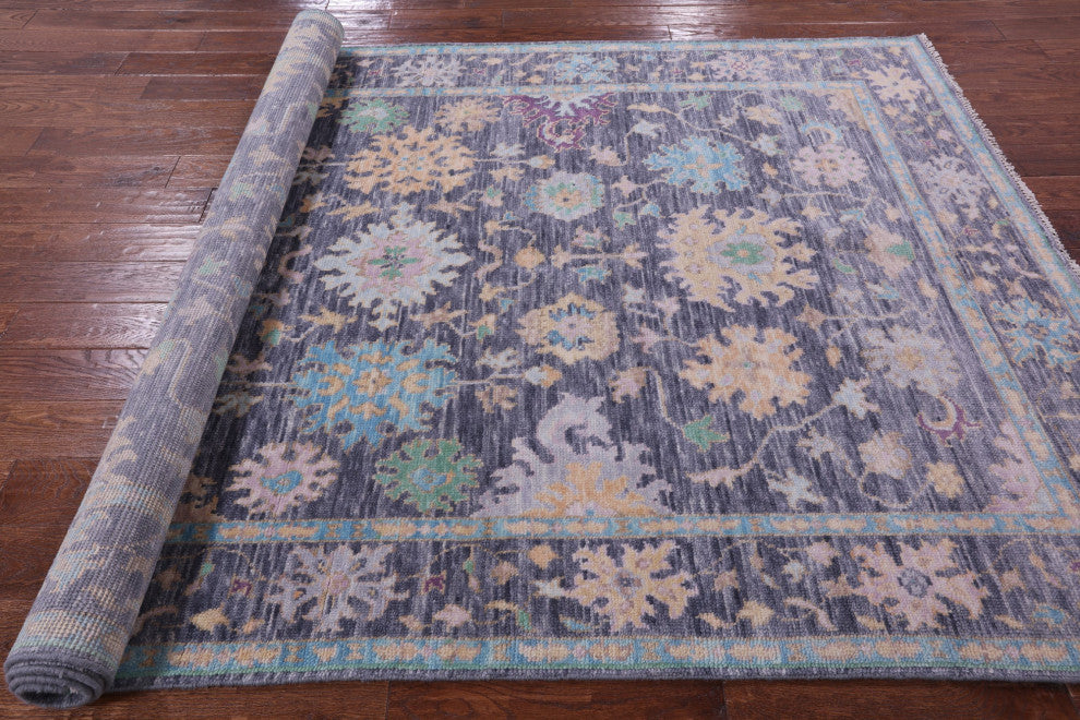 Turkish Oushak Handmade Wool Rug 5' 11" X 9' 5" - Q13327