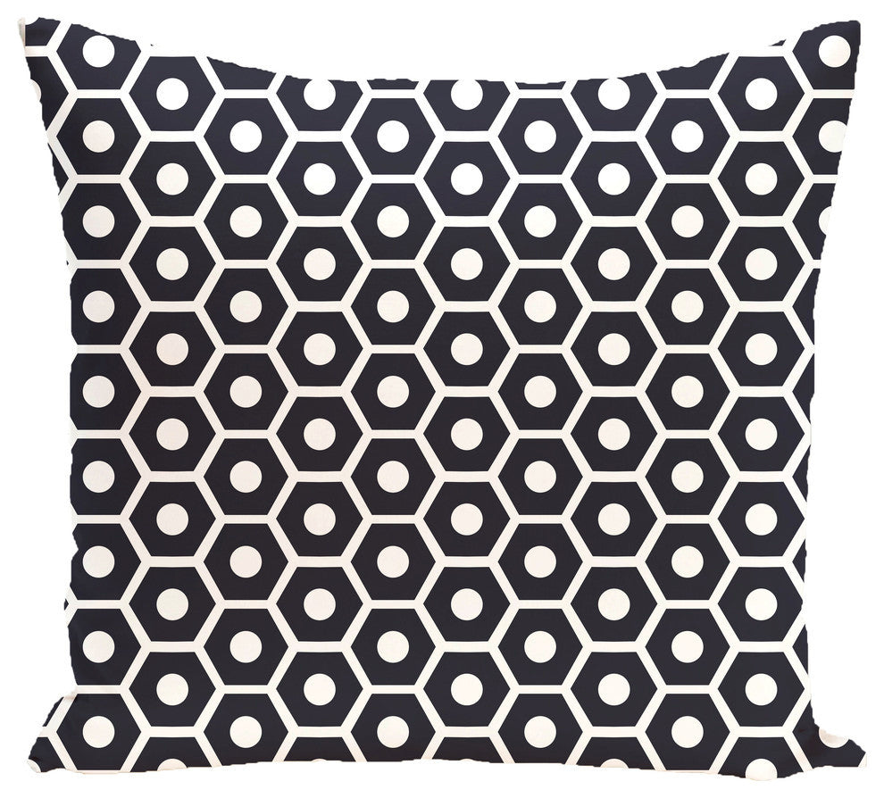 Honeycomb Pop Geometric Print Pillow, Bewitching , 26"x26"