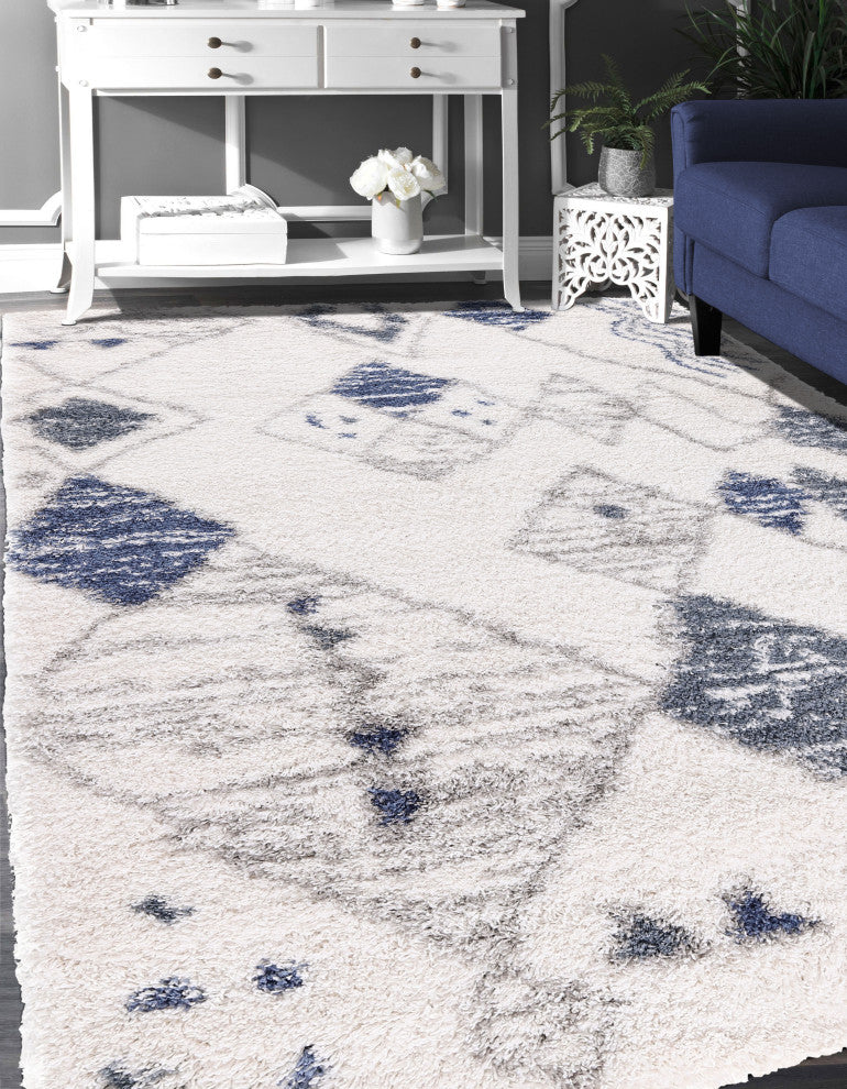 Noori Rug Shag Nolan Ivory/Blue Rug