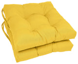 16" Solid Twill Square Tufted Chair Cushions, Set of 2, Sunset