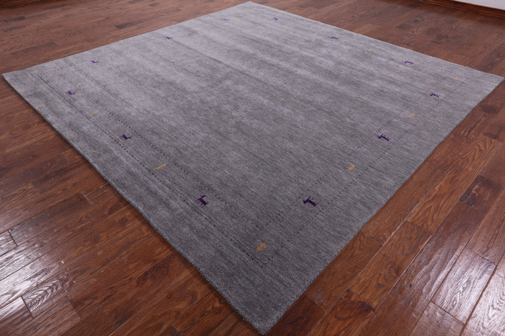 9' Square Hand-Knotted Persian Gabbeh Rug Q4357
