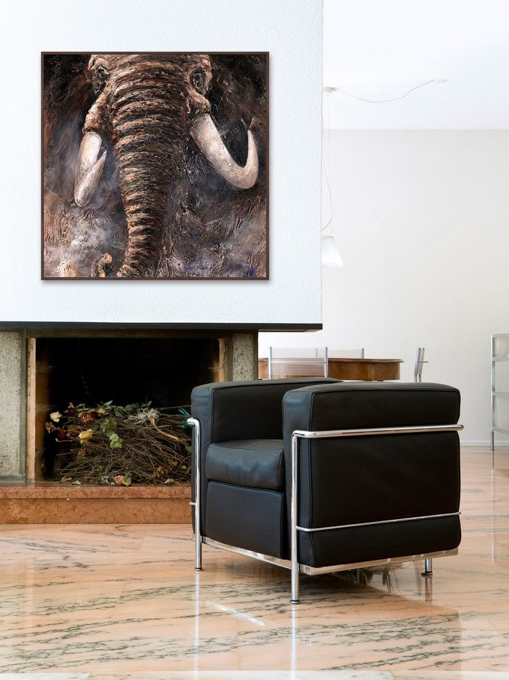 Marmont Hill, "Fierceness" by Bergerac Floater Framed Painting on Canvas, 12x12