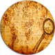 Magnifying Glass On World Map, Digital Round Wall Art, 23"