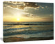 Dark Beach and Waves At Sunset, Beach Photo Canvas Print, 40"x30"