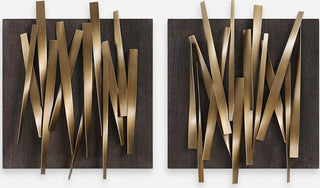 Uttermost 04382 Crosshatch 19-3/4" x 24" Frameless Decorative - Gold