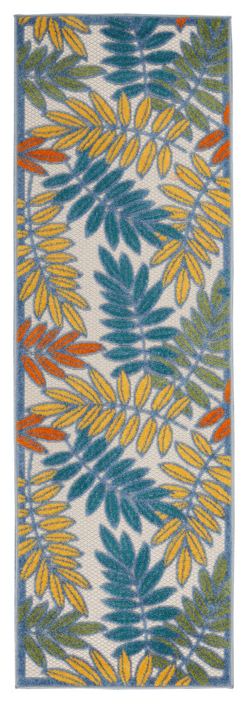 Nourison Aloha 2' x 6' Ivory/Multi Tropical Area Rug