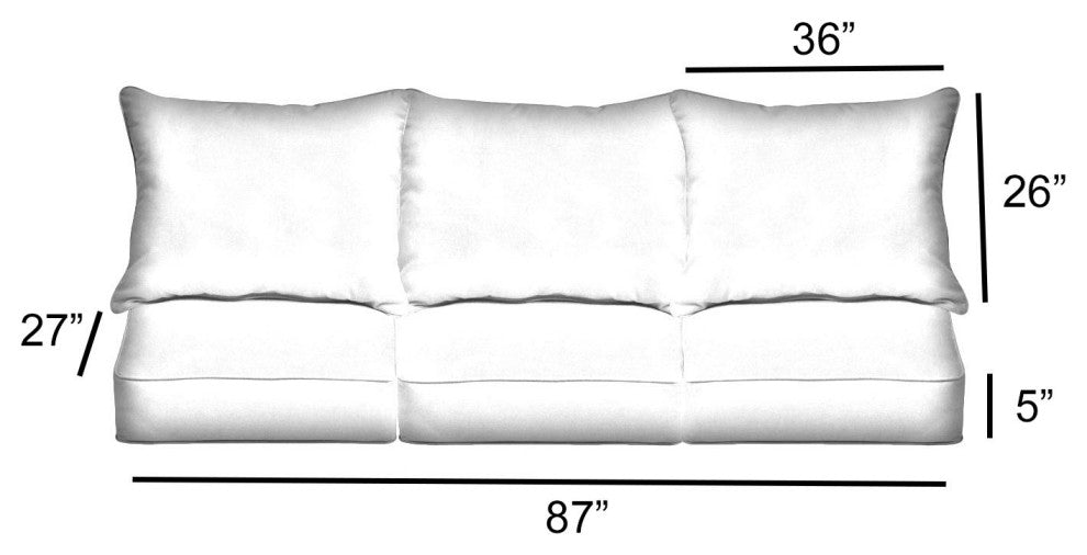 Sorra Home Preview Lagoon Deep Seating Sofa Pillow With Cushion Set, 27"x29"x5"
