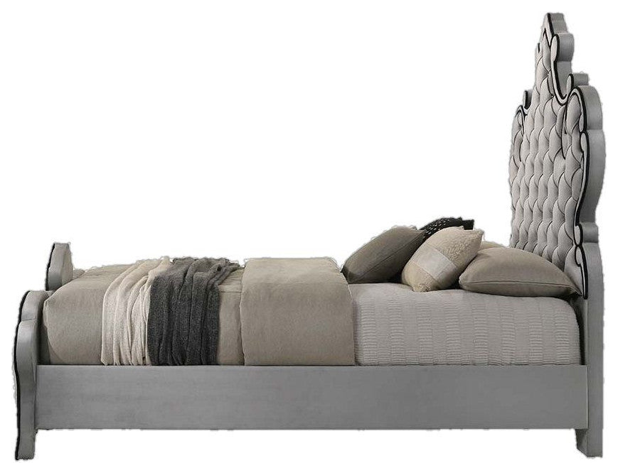 ACME Perine Queen Bed, Gray Velvet