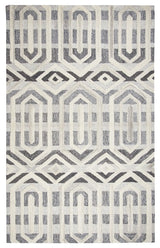 Rizzy Home Suffolk SK336A Gray Geometric Area Rug, Rectangular 8'x10'