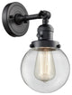 Beacon 1-Light LED Sconce, Matte Black, Glass: Clear