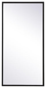 Elegant Decor Eternity 28" x 14" Modern Metal Frame Mirror in Black