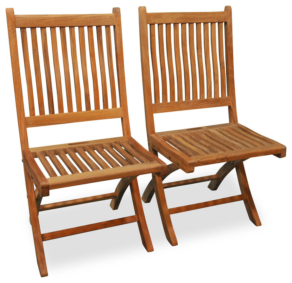Teak Folding Rockport Chair Without Arms, Set of 2