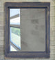 Farmhouse Framed Wall Mirror Slate Gray, 42"x30" Zbar Hanging System, Distressed