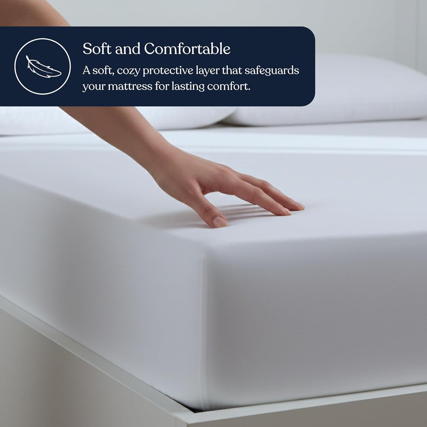 Delara Organic Cotton Waterproof Ultra Soft 300TC Mattress Protector, Full, 54"x75"