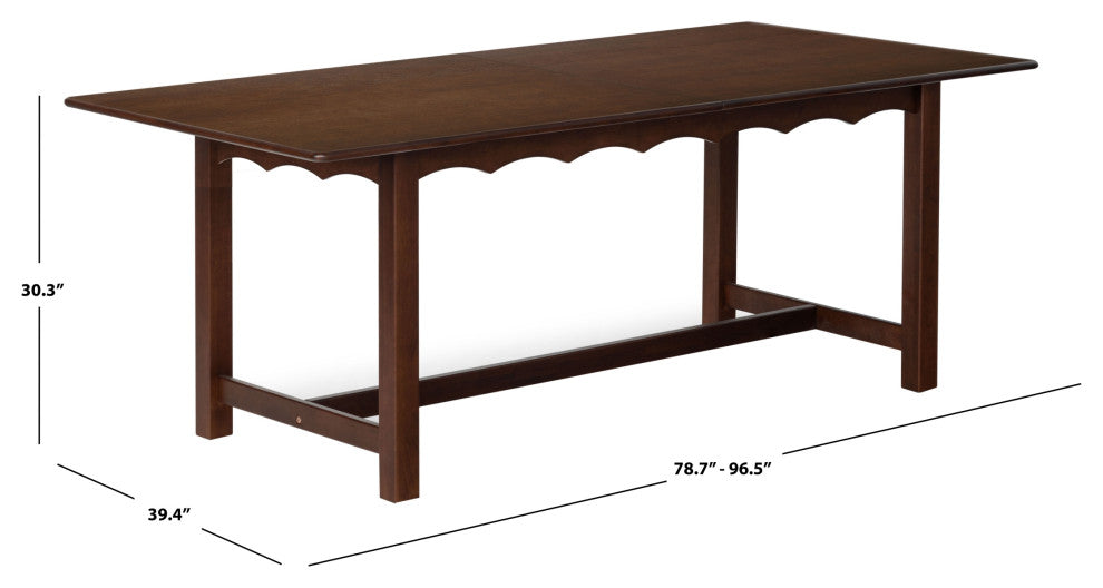 Safavieh Couture Rhylee Extendable Dining Table, Walnut