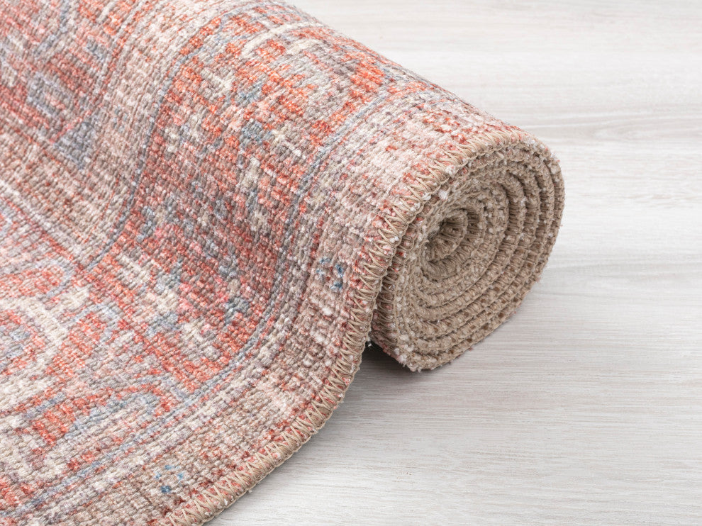 Vera Collection Coral 5' x 7'6" Rectangle Residential Indoor Area Rug