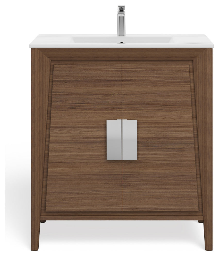 The Gellar Bathroom Vanity, Brown, 30", Single Sink, Freestanding