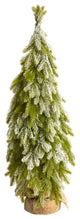 35" Snow Flocked Down Swept Holiday Artificial Christmas Tree in Burlap Base