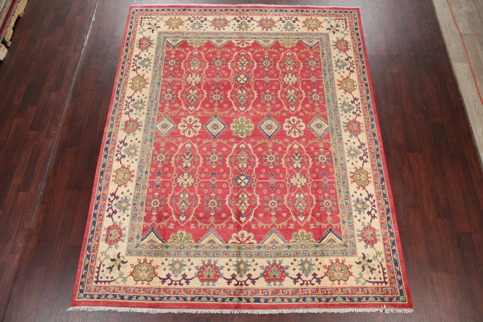 HandKnotted Super Kazak Traditional Pakistani Oriental Area Rug, Red 9'11"X 8'1"