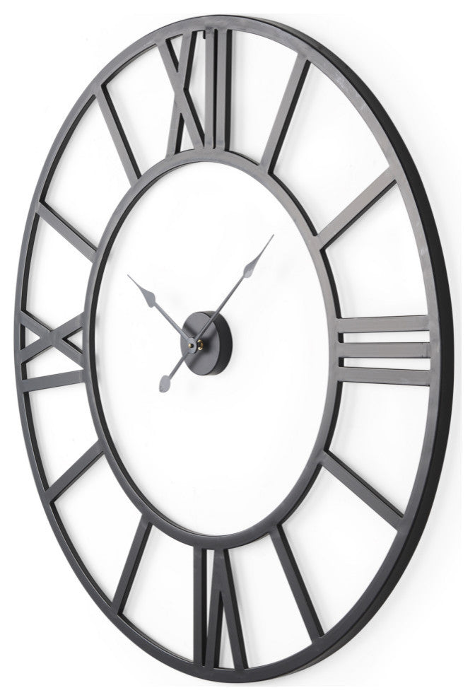 Stoke Matte Black Iron 42" Round Wall Clock