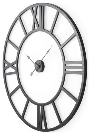 Stoke Matte Black Iron 42" Round Wall Clock