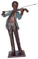 African American Boy playing violin bronze statue - Size: 31"L x 28"W x 50"H.
