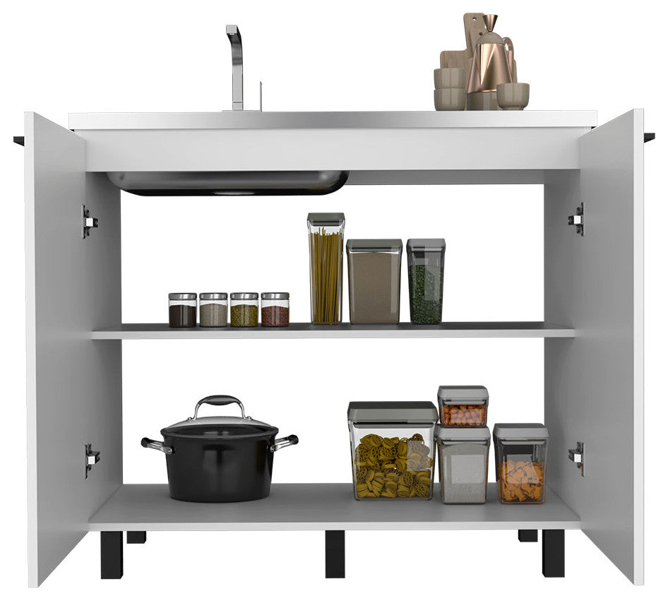 Utility Sink Cabinet Burwood, Kitchen, White