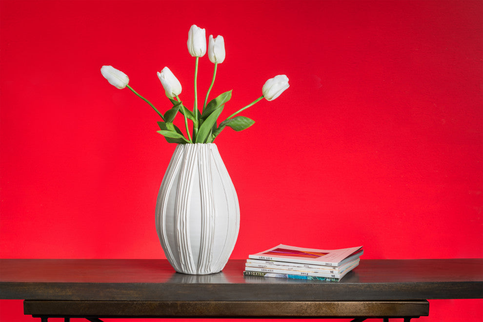 Alpine Olive Vase, White