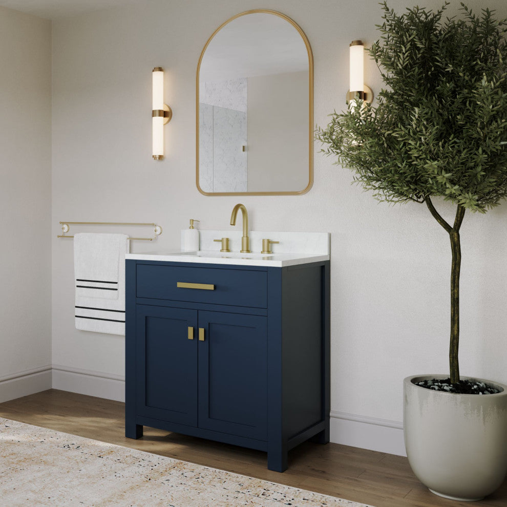 The Polaris Bathroom Vanity, Monarch Blue, 30", Single Sink, Freestanding