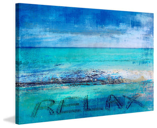 "Blue Relax" Painting Print on Wrapped Canvas, 30"x20"