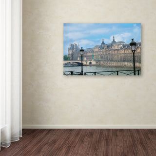 Cora Niele 'The Louvre Palace And Seine River' Canvas Art, 22" x 32"