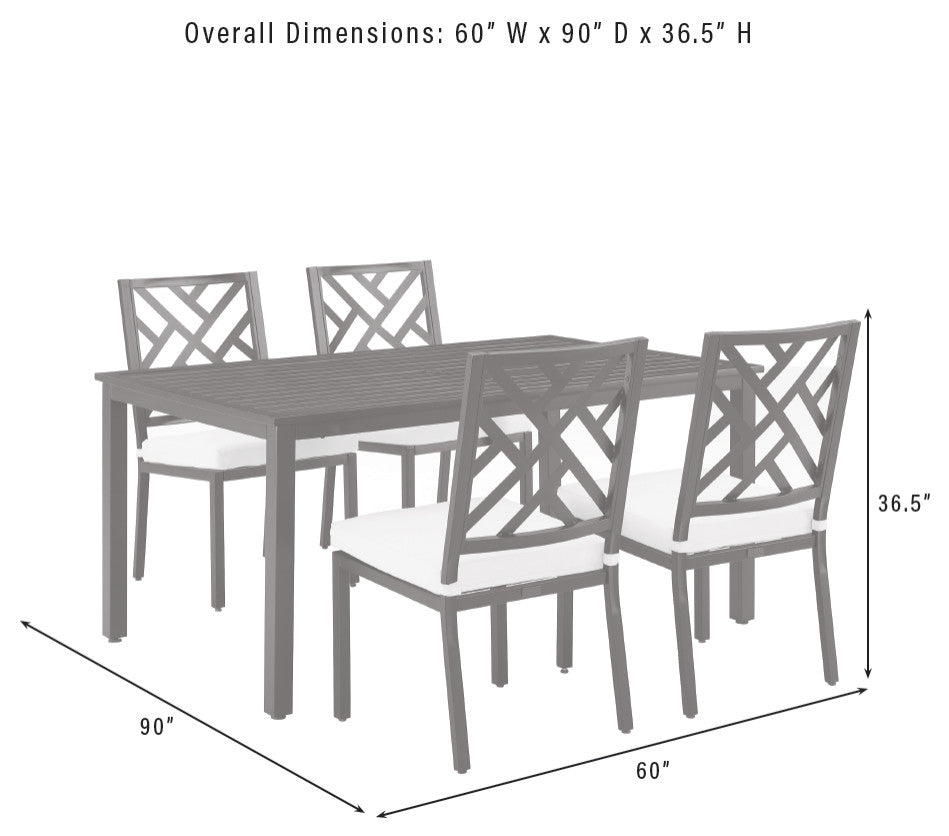Locke 5Pc Outdoor Dining Set Table, 4 Chairs