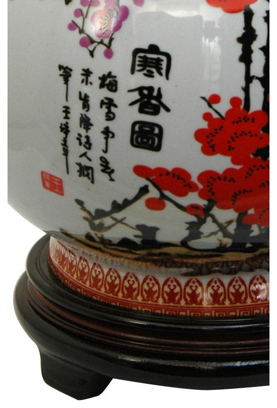 12" Cherry Blossom Porcelain Vase