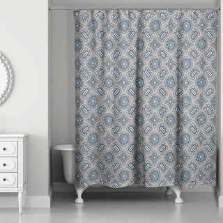 Mandala Pattern in Blue Shower Curtain