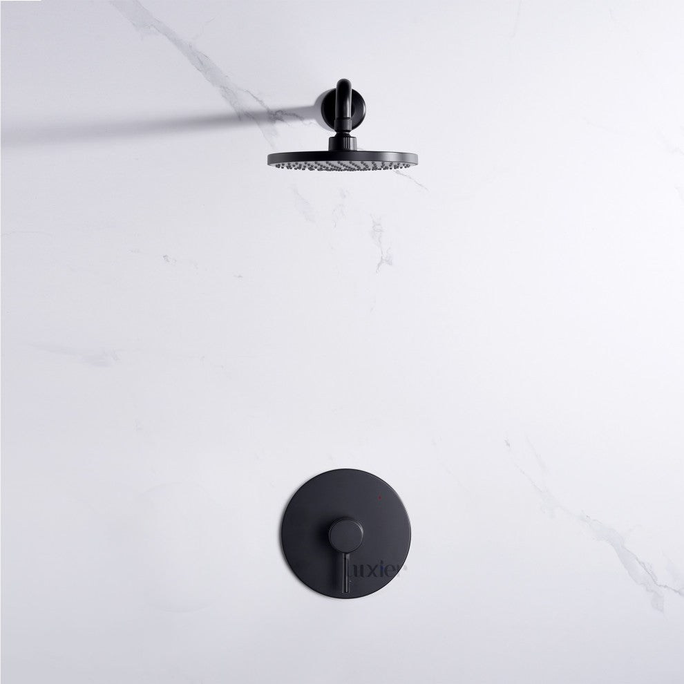 Luxier SS-B01-T Rainfall Shower Faucet Set, Matte Black