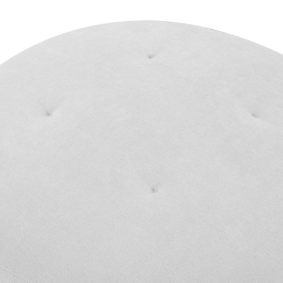 Fickle Grey Velvet Swivel Ottoman - Grey