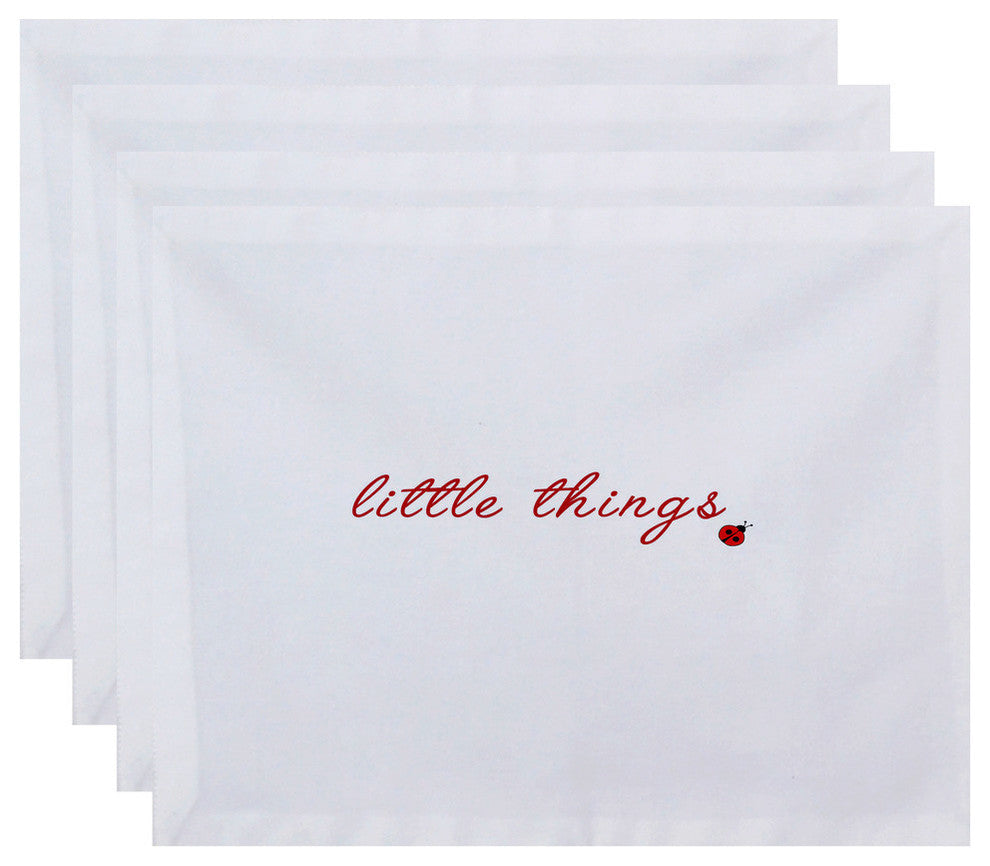 18"x14" Little Things, Word Print Placemat, Red, Set of 4