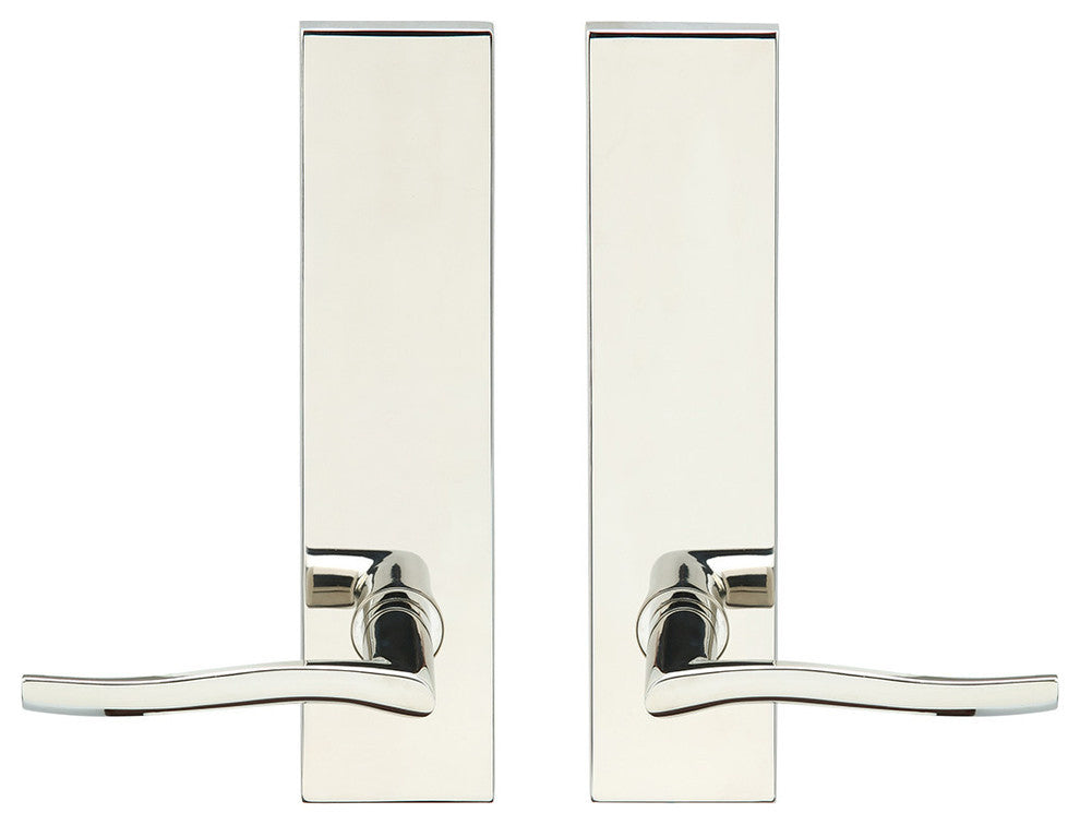 Waterfall Lever, Tubular Privacy, Polished Stainless Steel, 2-3/8" Backset